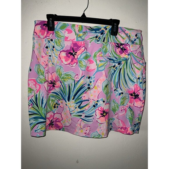 LILLY PULITZER SIZE 16 LUXLETIC MONICA SKORT FLOWERS & FRIENDS UPF 50+ HTF - Picture 4 of 11